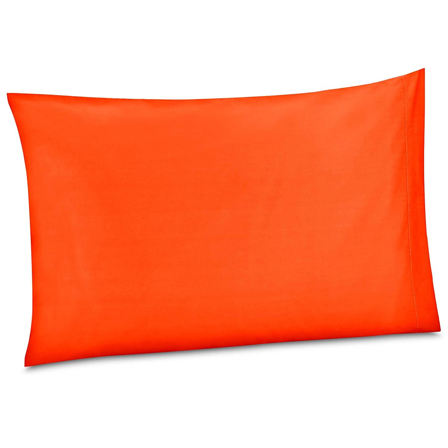 100% Cotton/Percale 210 Thread Count Pillow Cases Set of 2 Soft Orange Home Cotton Pillow Cover for Sleeping-Bedroom Pillowcases