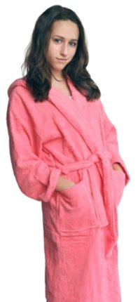 Terry Robe for Boys and Girls, Hooded, Pink