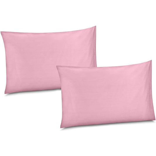 100% Cotton/Percale 210 Thread Count Pillow Cases Set of 2 Soft Pink Cotton Pillow Cover for Sleeping-Bedroom Pillowcases