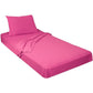100% Combed T-Shirt Cotton Jersey Knit Camp Sheet Set, 1 Fitted cot Sheet, 1 Flat Sheet, 1 Standard Pillow case Hot Pink