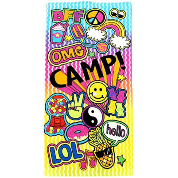 Camp Sticker Terry Velour Camp Towel