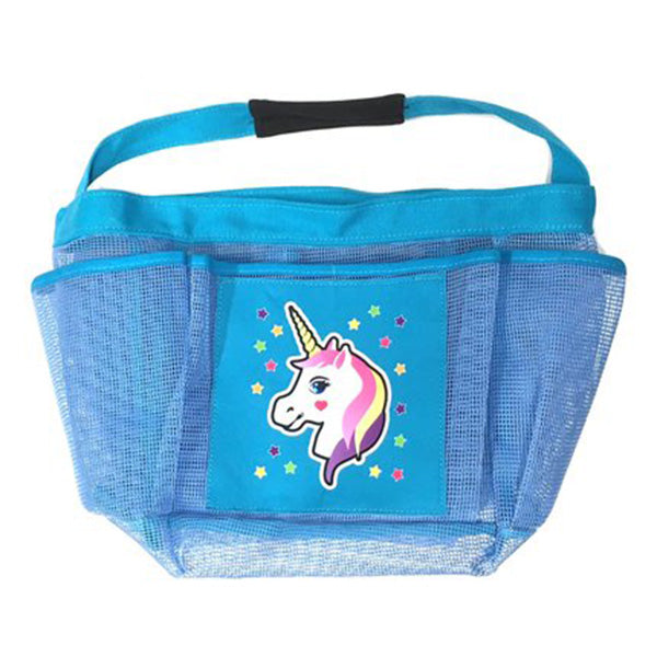 Easy-Carry Mesh Toiletry and Shower Tote with 6 Storage Compartments. Perfect for Dorm, Camp, Traveling and Gym use.Dries Quickly for Reuse.(Unicorn MESH Shower Caddy)