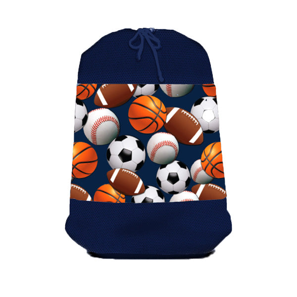 Matching Mesh Sock Bag with Drawstring for Sleep Away Camp Navy Sports Mesh Sock Bag